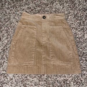 H&M Brown/Tan Corduroy Skirt